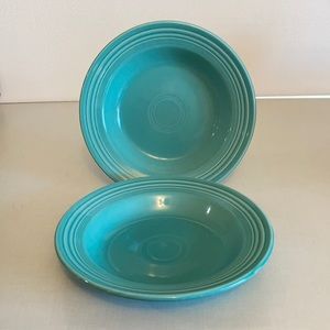 Set of Large Rim Soup Bowls Fiesta Turquoise